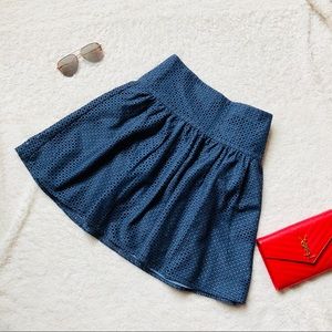 Ann Taylor deep blue patterned skirt